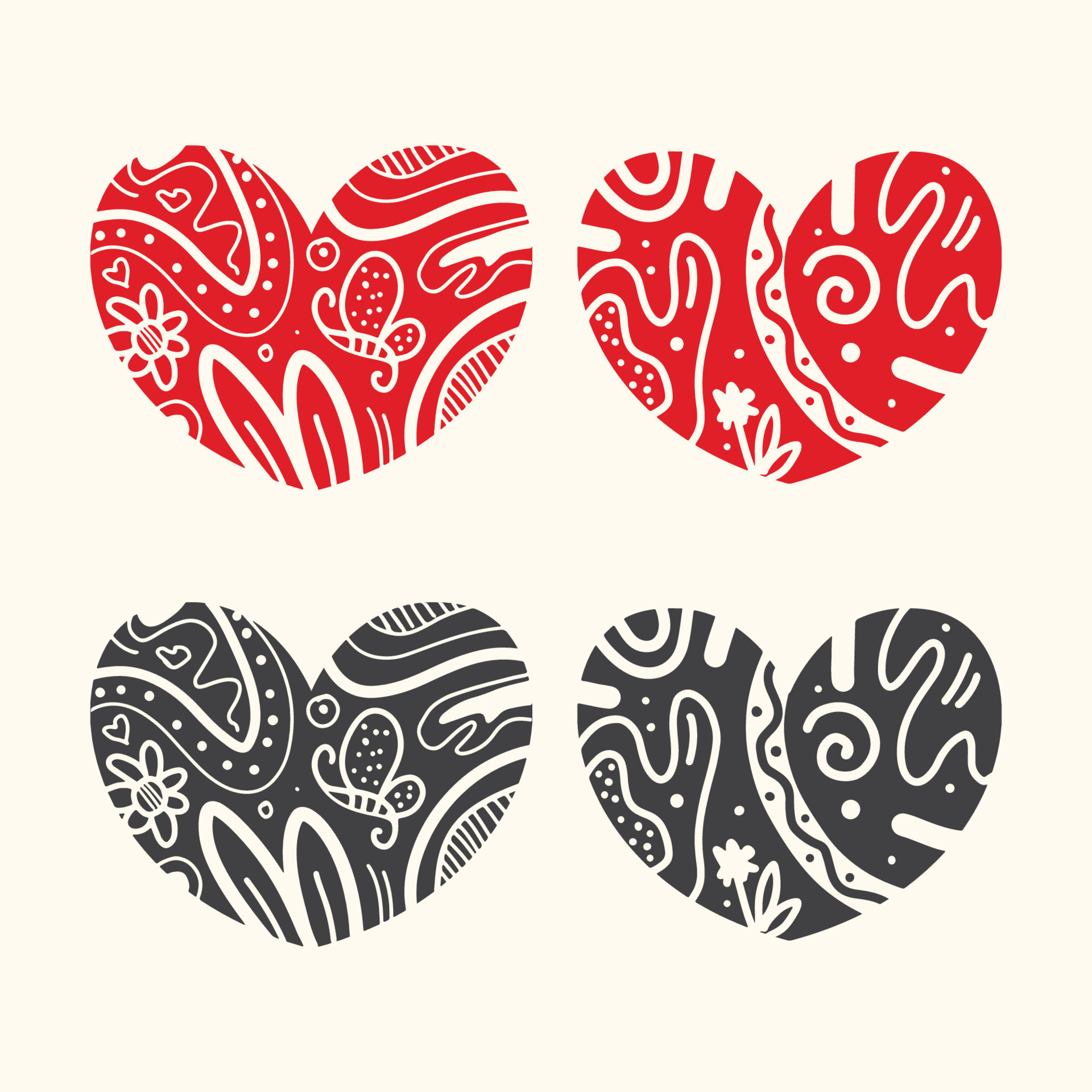 Free Vector  Hand drawn valentine's day pattern collection