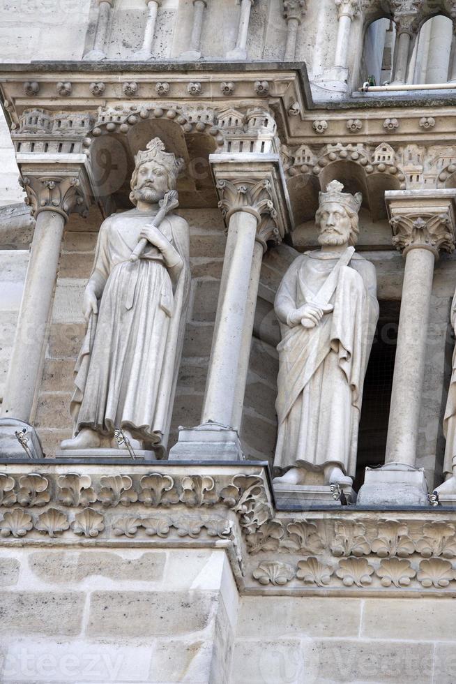 Notre dame paris cathedral statue sculpture and roof before fire photo