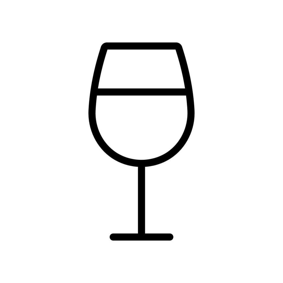 Wine drink glass icon in line style design isolated on white background. Editable stroke. vector