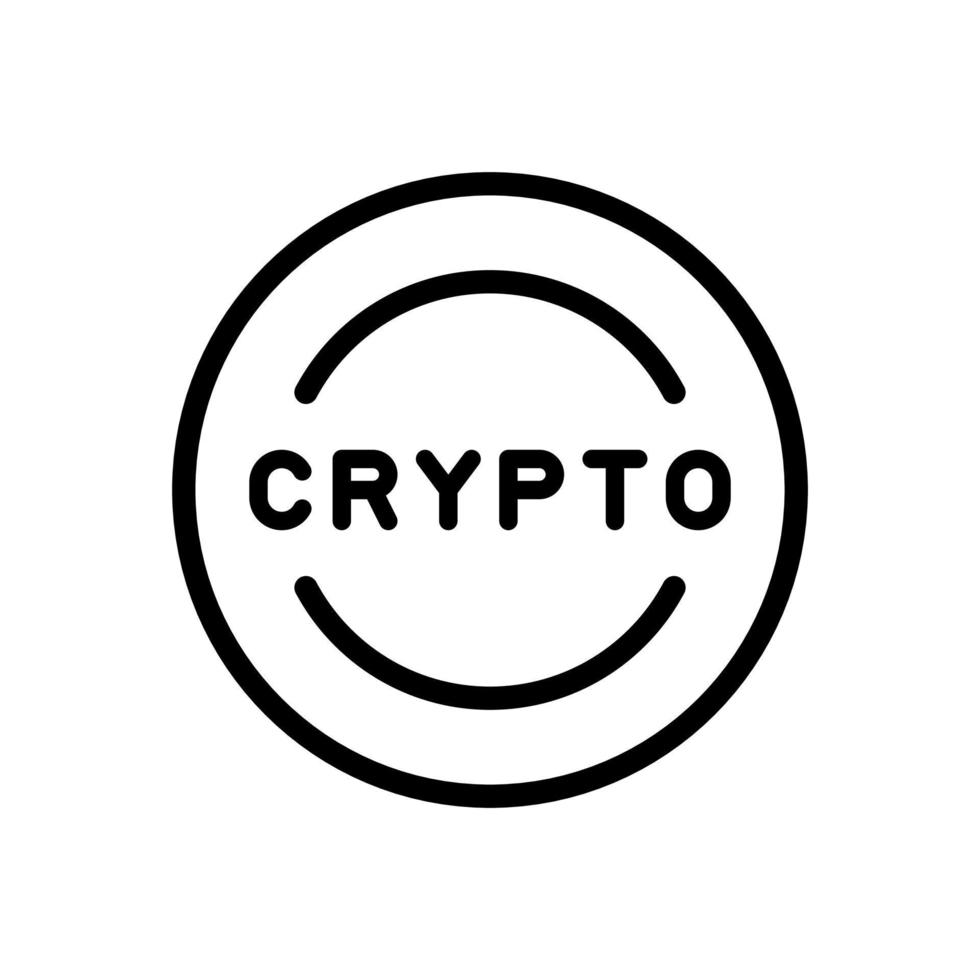 Crypto, cryptocurrency coin icon in line style design isolated on white background. Editable stroke. vector