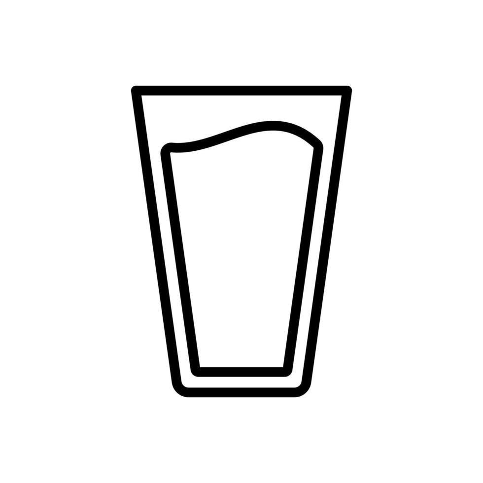 vaso de agua icono en línea estilo diseño aislado en blanco antecedentes. editable ataque. vector