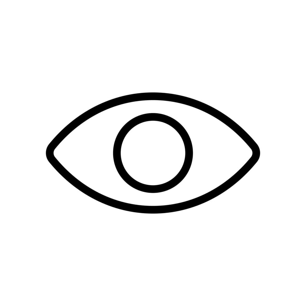 Eye, vision symbol icon in line style design isolated on white background. Editable stroke. vector