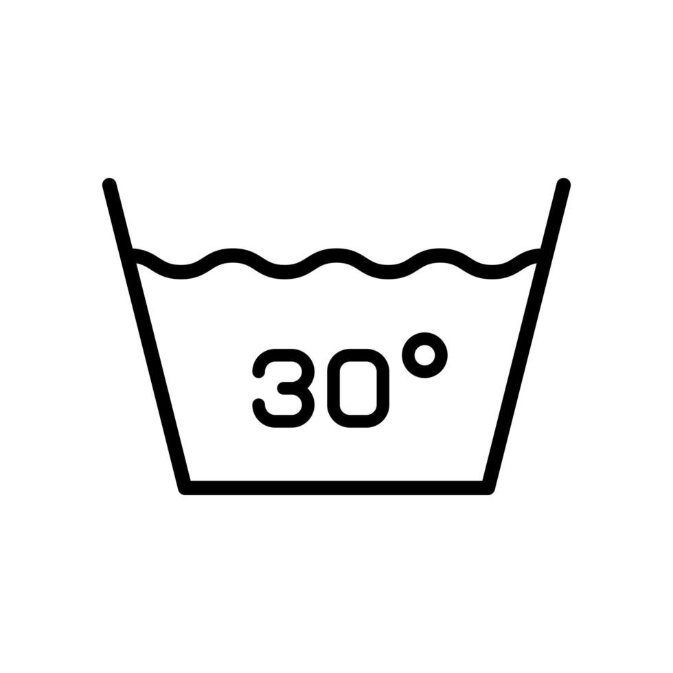 Water temperature 30 degree icon in line style design isolated on white background. Editable stroke. vector