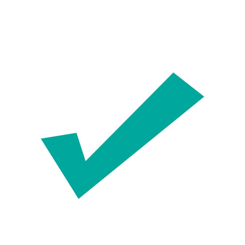 Checkmark icon, raster illustration on white background vector