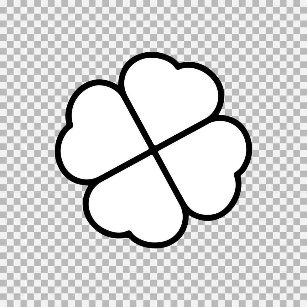 Green Shamrock clover vector icon. St Patrick day symbol, leprechaun leaf sign. Shamrock clover isolated, flat decorative element.