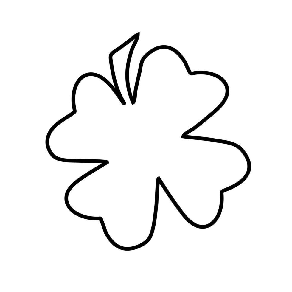 Green Shamrock clover vector icon. St Patrick day symbol, leprechaun leaf sign. Shamrock clover isolated, flat decorative element.