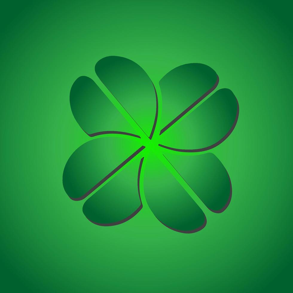 Green Shamrock clover vector icon. St Patrick day symbol, leprechaun leaf sign. Shamrock clover isolated, flat decorative element.