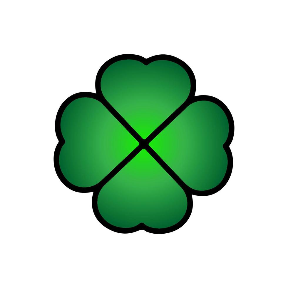 Green Shamrock clover vector icon. St Patrick day symbol, leprechaun leaf sign. Shamrock clover isolated, flat decorative element.