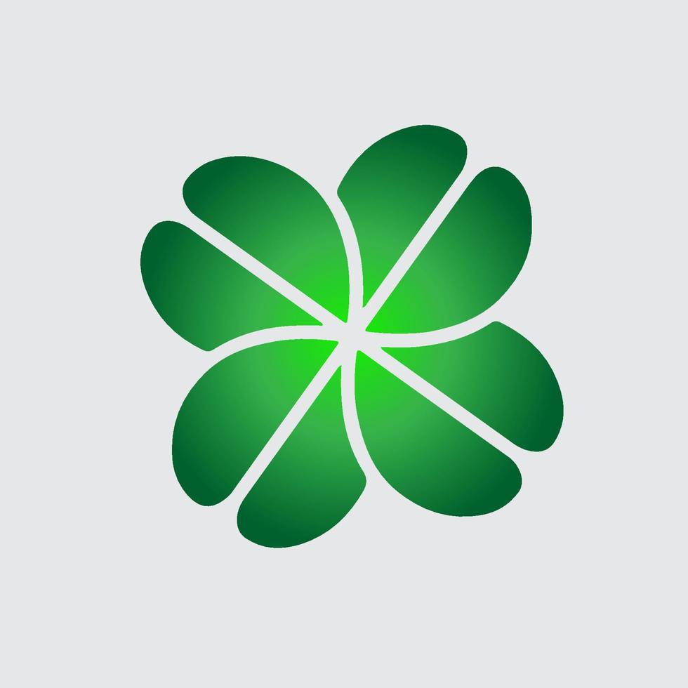 Green Shamrock clover vector icon. St Patrick day symbol, leprechaun leaf sign. Shamrock clover isolated, flat decorative element.