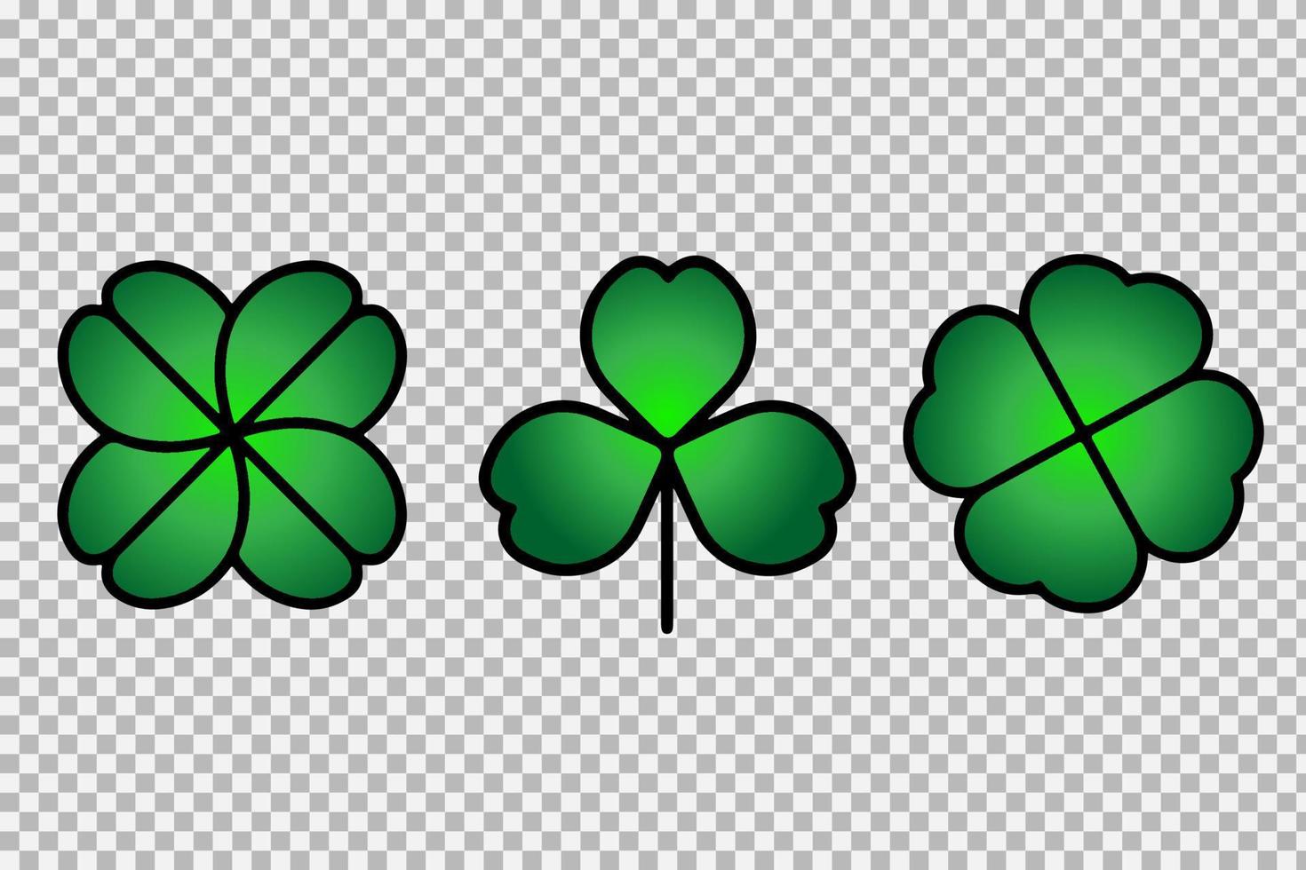 Green Shamrock clover vector icon. St Patrick day symbol, leprechaun leaf sign. Shamrock clover isolated, flat decorative element.