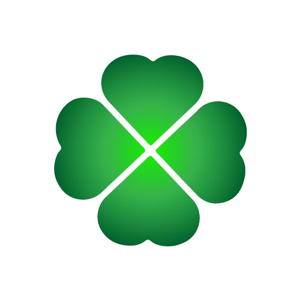 Green Shamrock clover vector icon. St Patrick day symbol, leprechaun leaf sign. Shamrock clover isolated, flat decorative element.