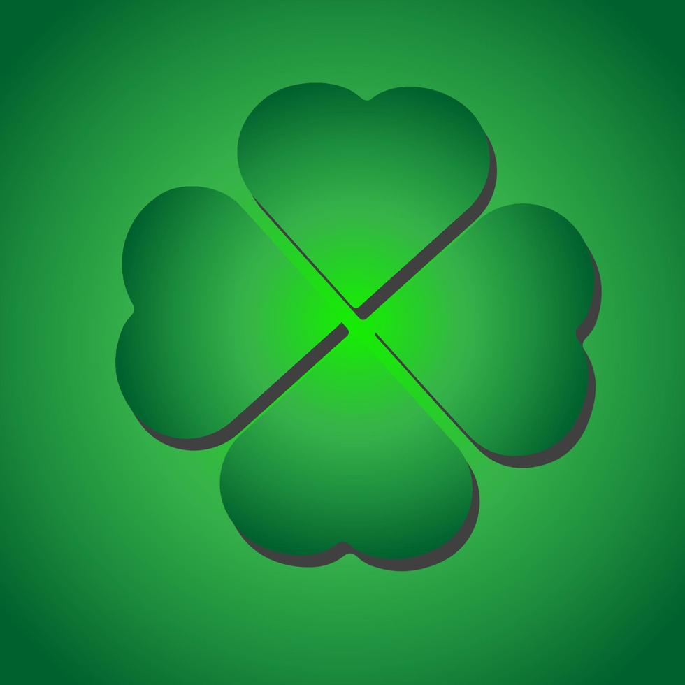 Green Shamrock clover vector icon. St Patrick day symbol, leprechaun leaf sign. Shamrock clover isolated, flat decorative element.