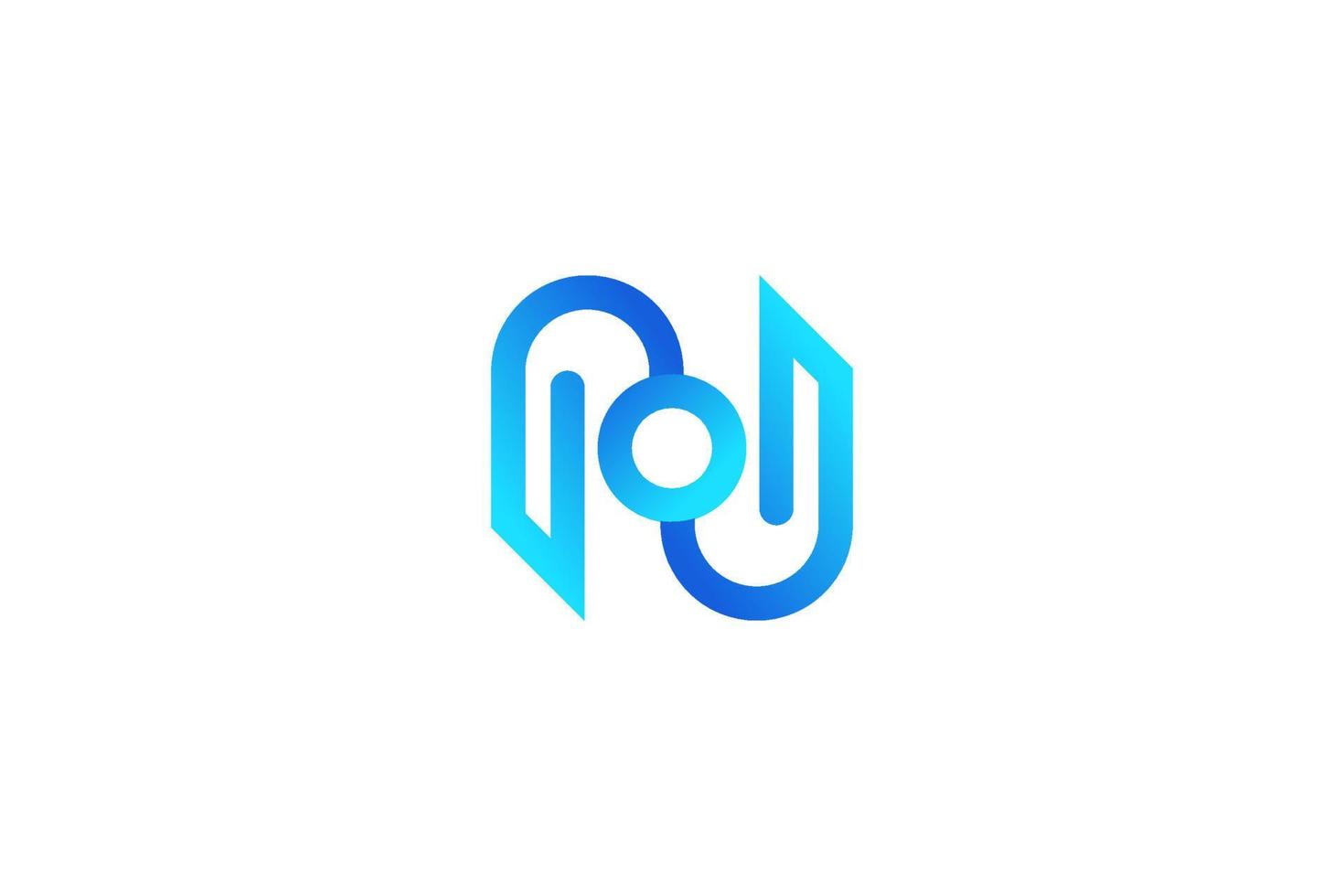 Modern Letter N Logo with Connected Concept in Blue Gradient Style vector