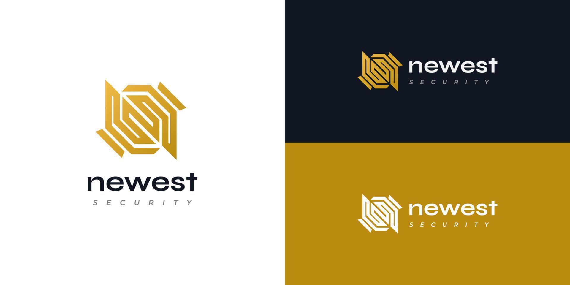 Abstract Initial Letter N Logo in Gold Gradient Style. For Business and Technology Company Logo vector