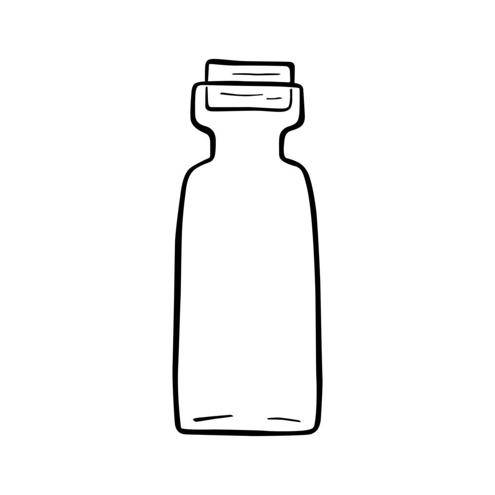 Basic Jar on white background. Simple line doodle. Vector illustration for decoration or any design.