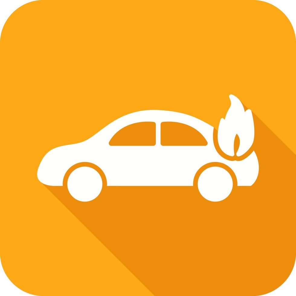 coche único en icono de vector de fuego