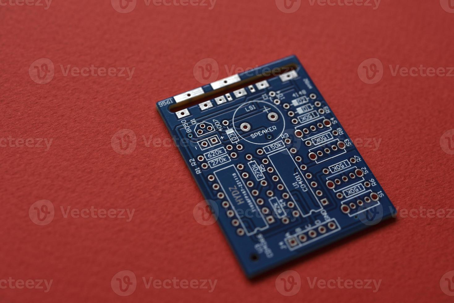 Blue microcontroller chip. A chip with a processor. A chip for assembling the device. photo