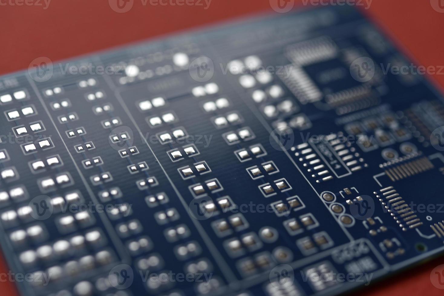 Blue microcontroller chip. A chip with a processor. A chip for assembling the device. photo