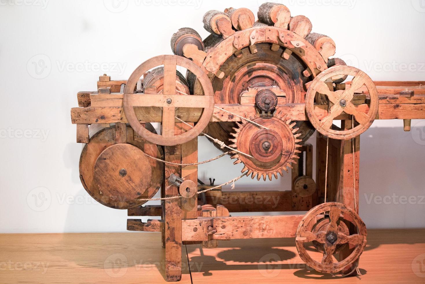 vintage old carding machine close up photo