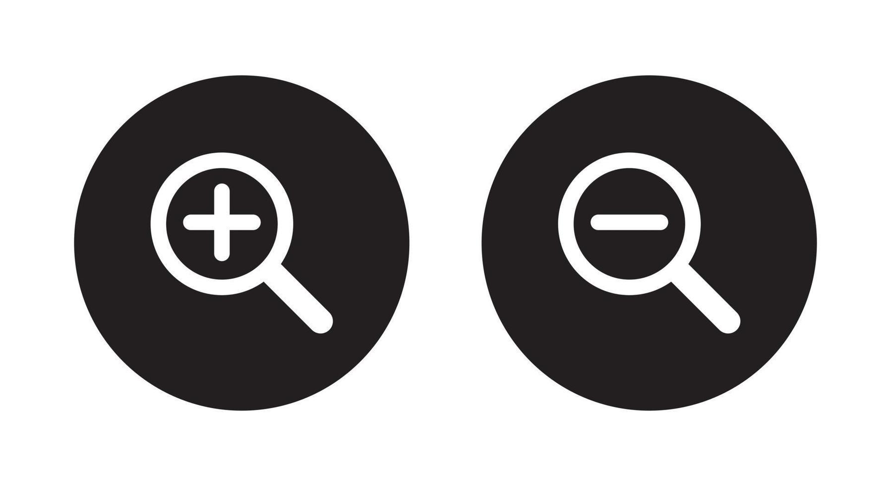 Zoom in out magnifying glass icon vector in flat style