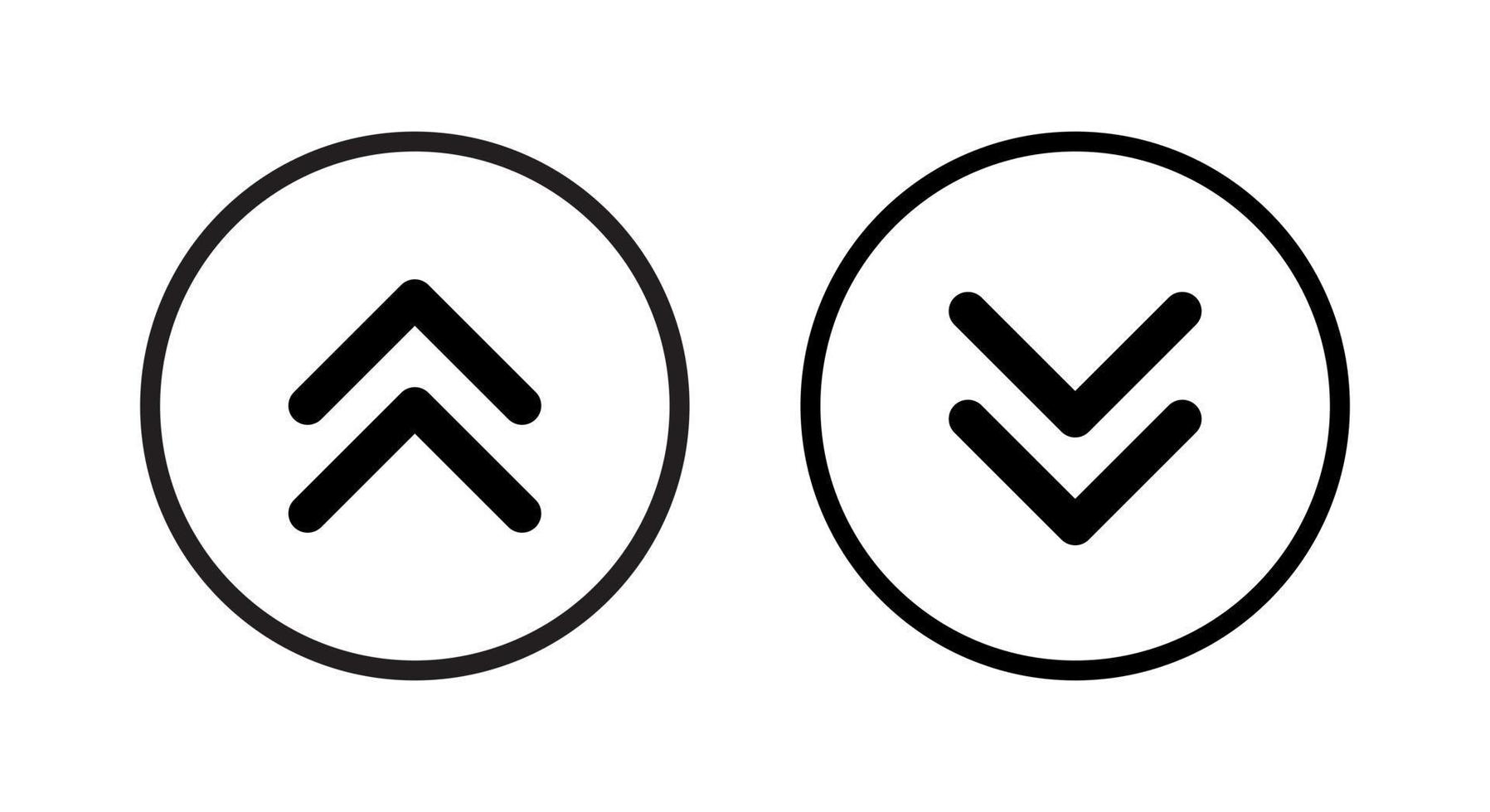 Swipe up-down arrow icon vector isolated on circle line background