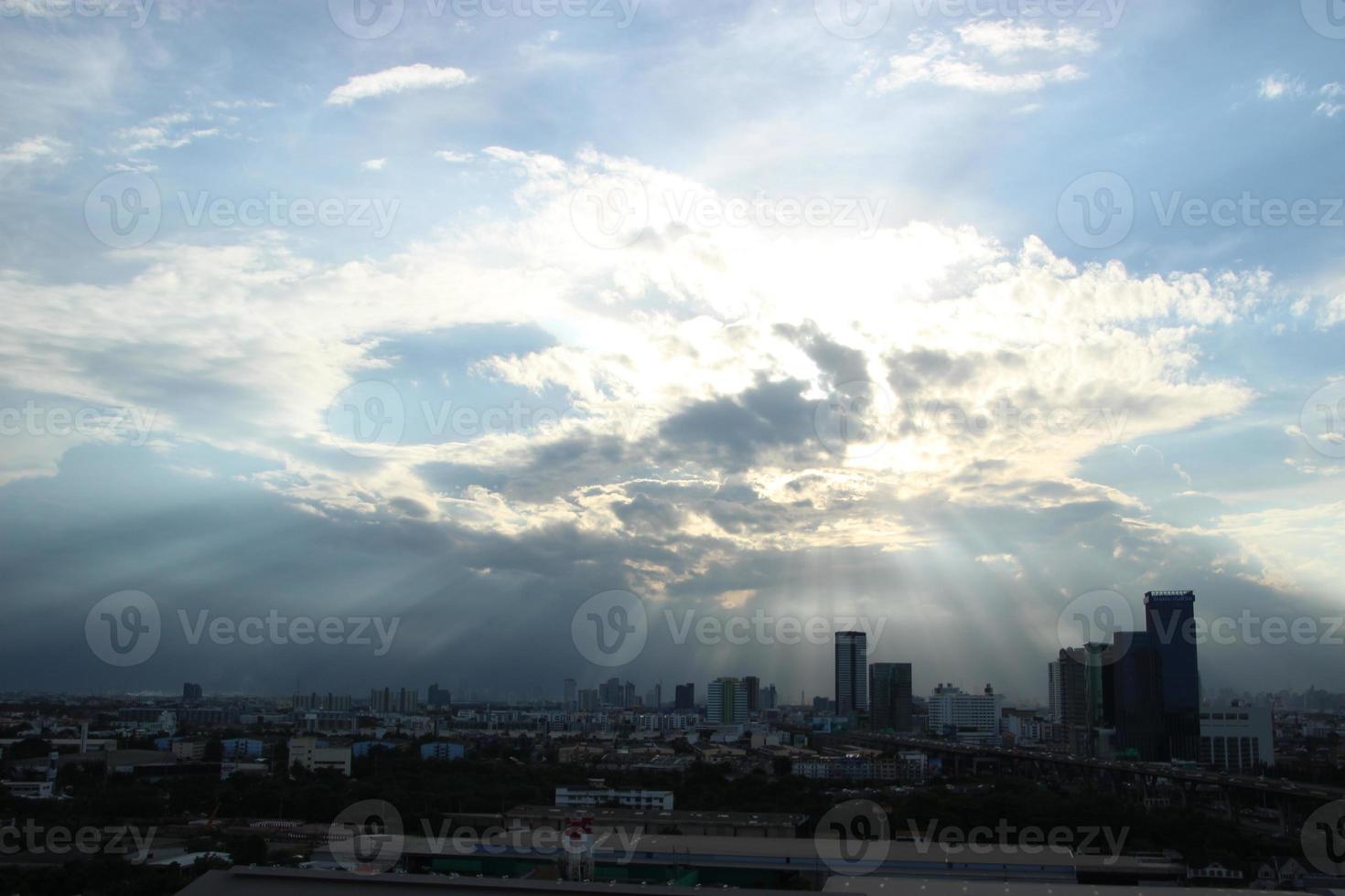 dark blue cloud with white light sky background and midnight evening time photo