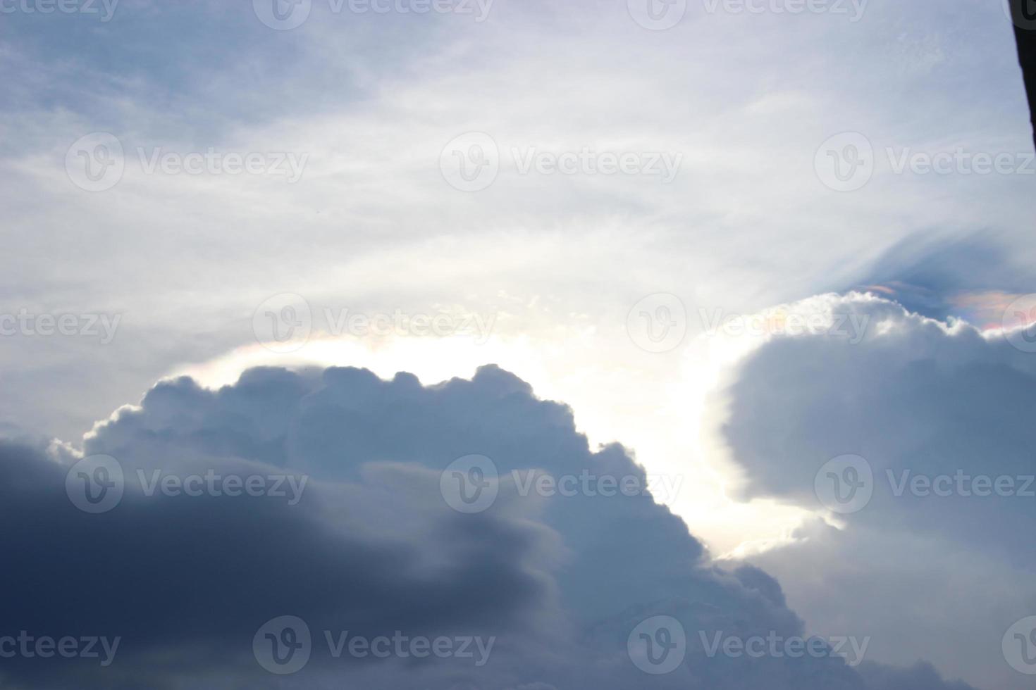 dark blue cloud with white light sky background and city light midnight evening time photo
