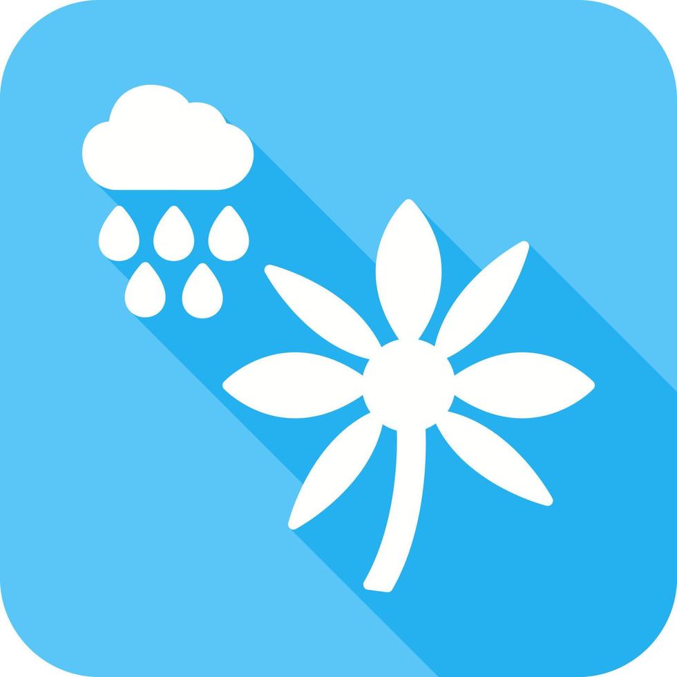 Flower with rain Vector Icon