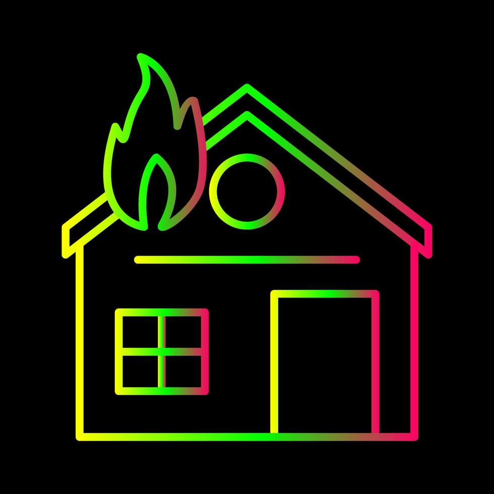 Unique House on Fire Vector Icon