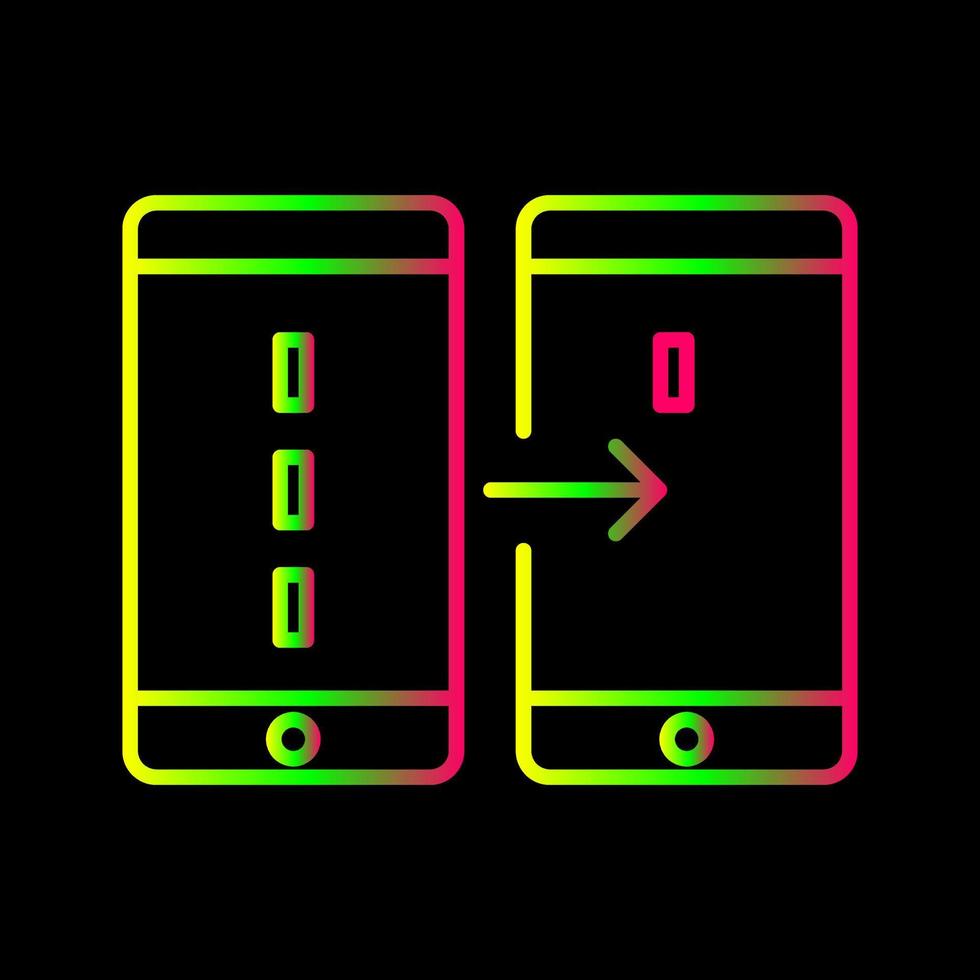 icono de vector de transferencia de datos único