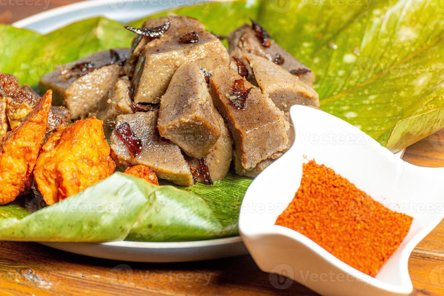 meat with sspices - vegetable and fruits photo