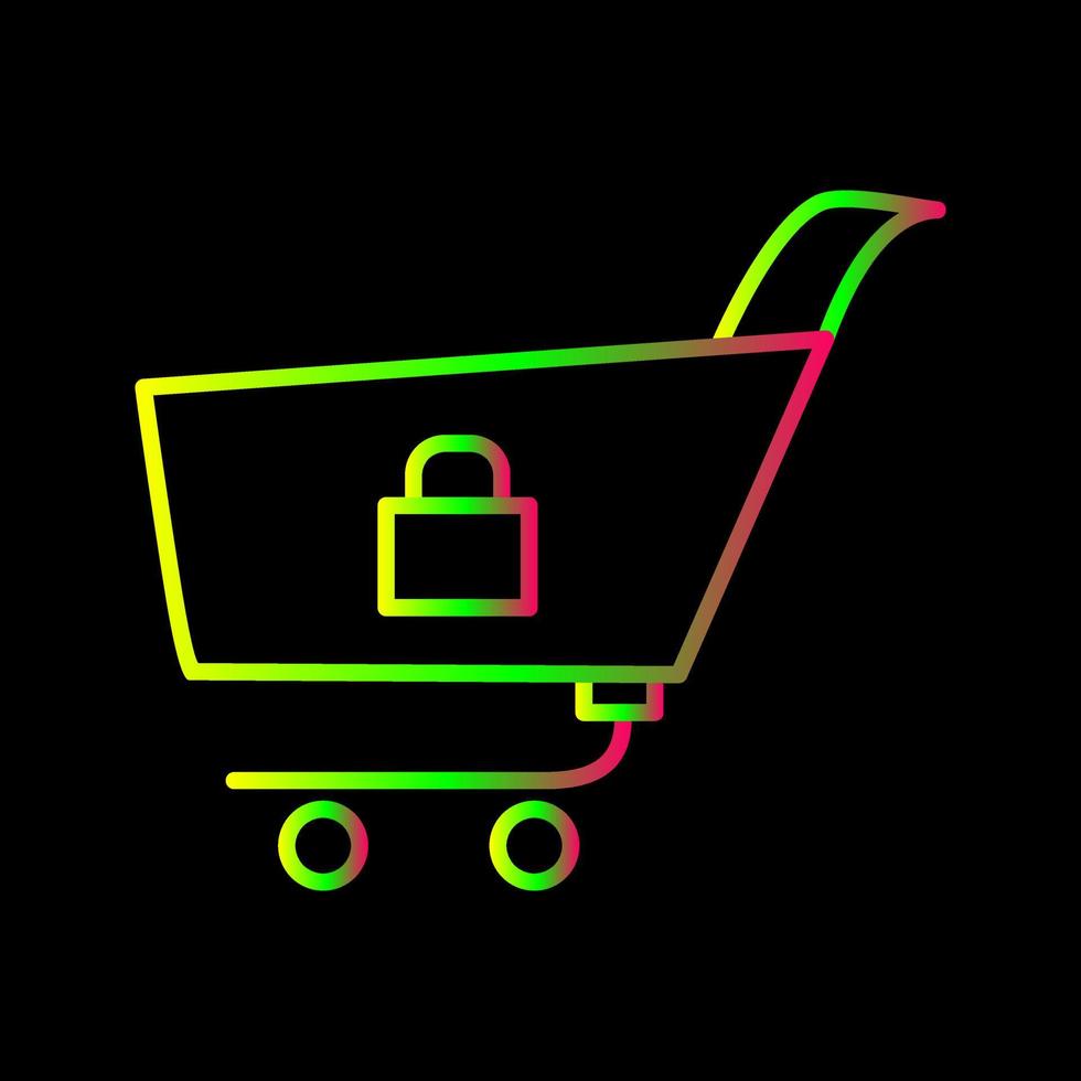 Unique Locked Cart Vector Icon
