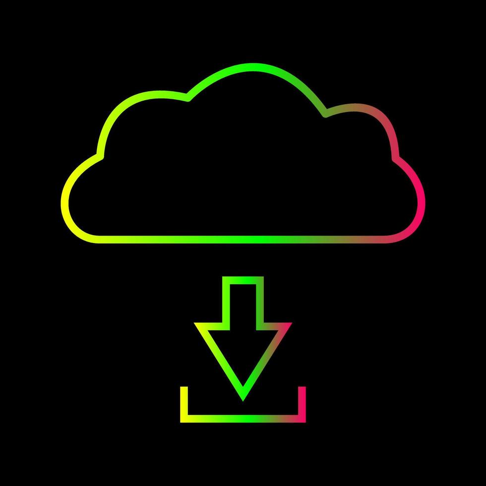 descarga única desde el icono de vector de nube