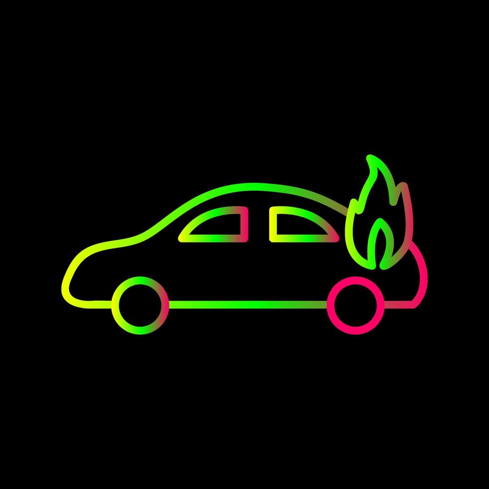 Unique Car on Fire Vector Icon