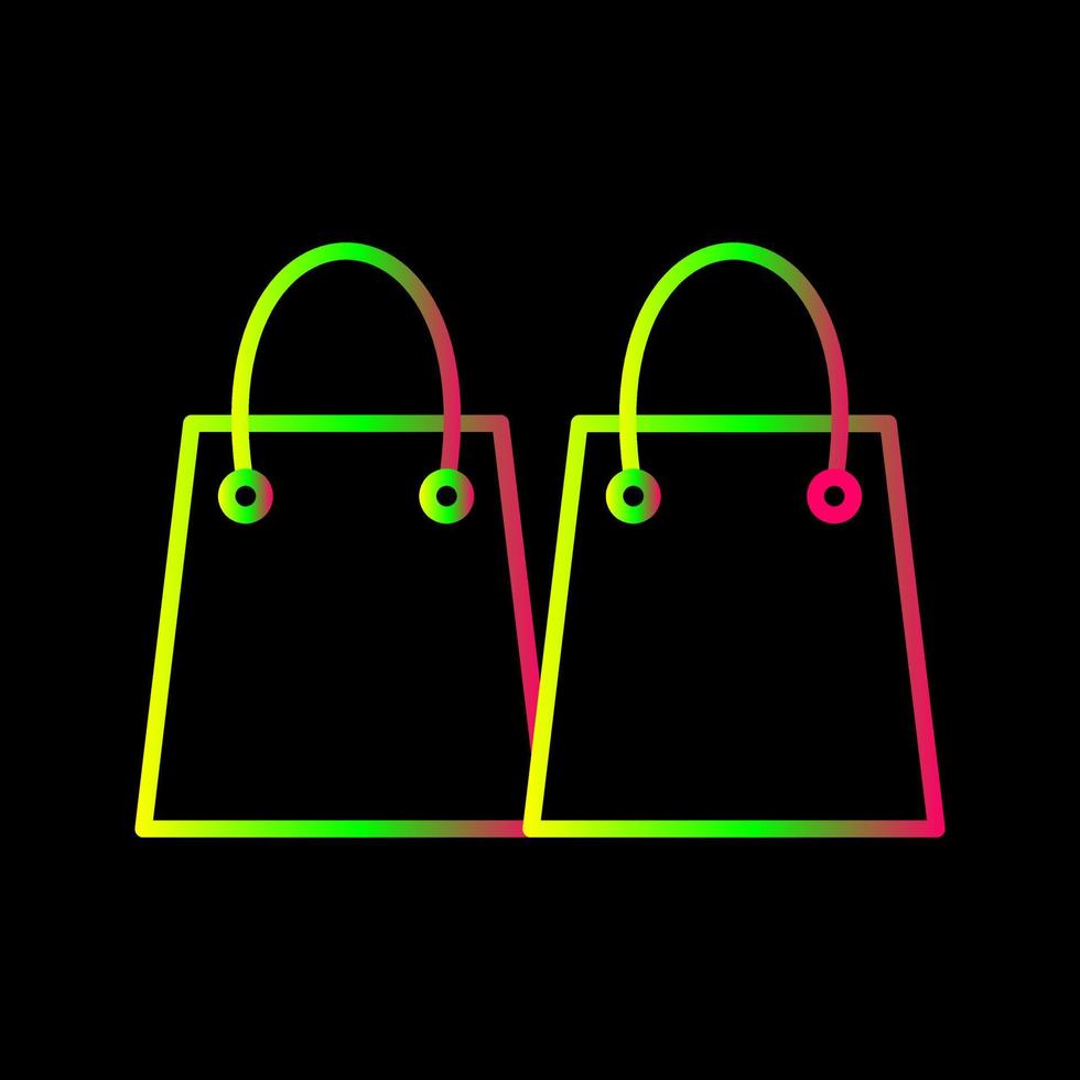 icono de vector de bolsas de compras únicas