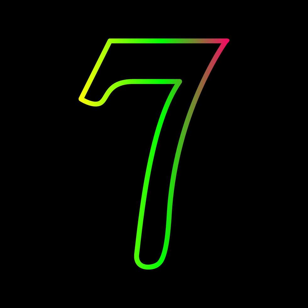 Number Seven Vector Icon