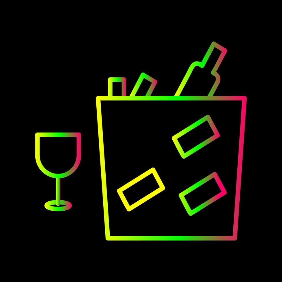 botella de vino única en icono de vector de hielo
