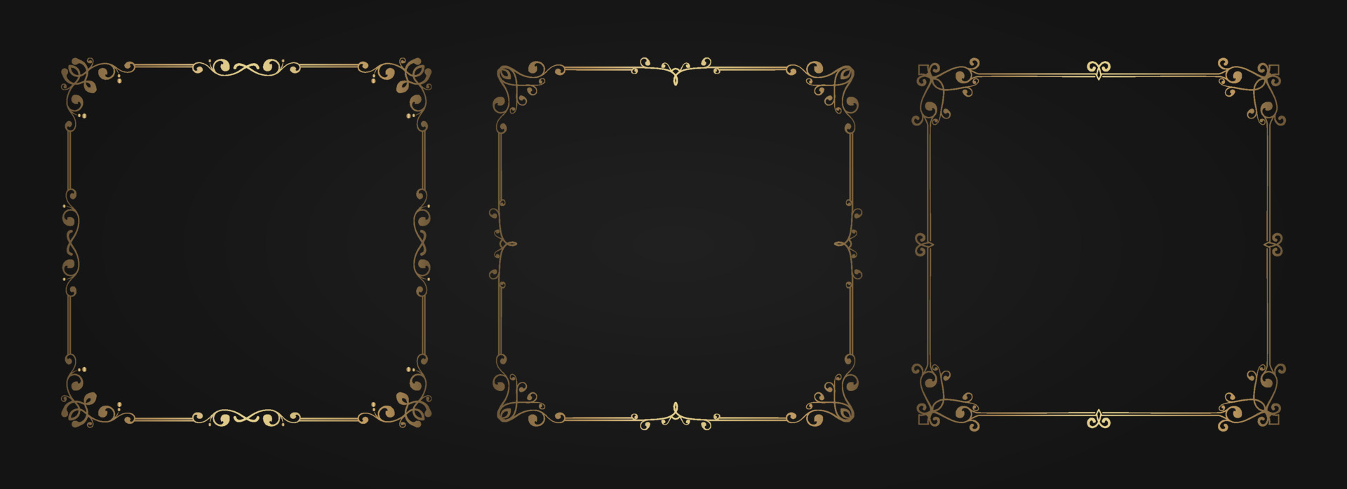 set vector, frame vintage gold 20215742 Vector Art at Vecteezy