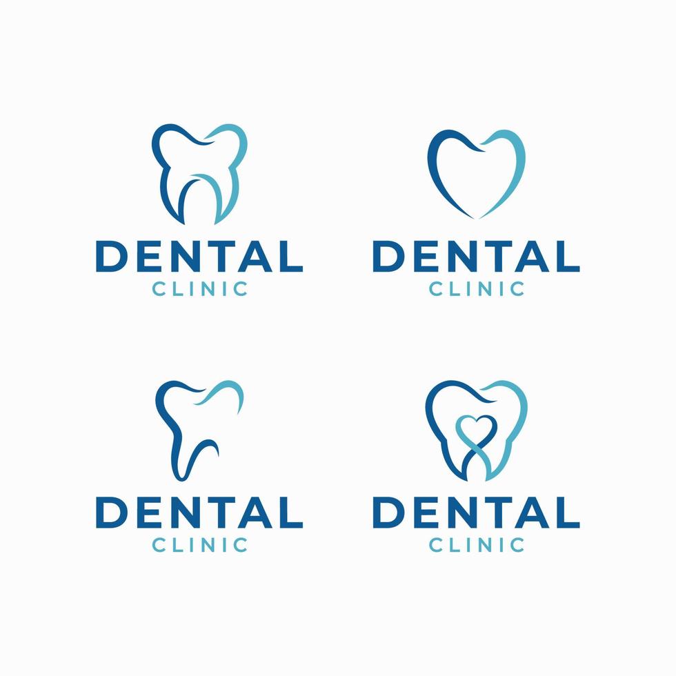 Dental logo design template set vector