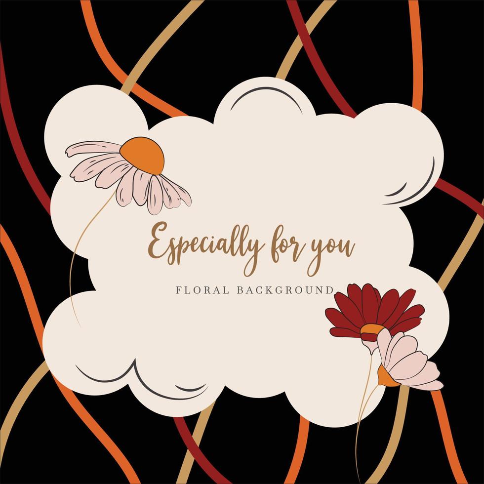 vector cute frame floral background for invitations or cards