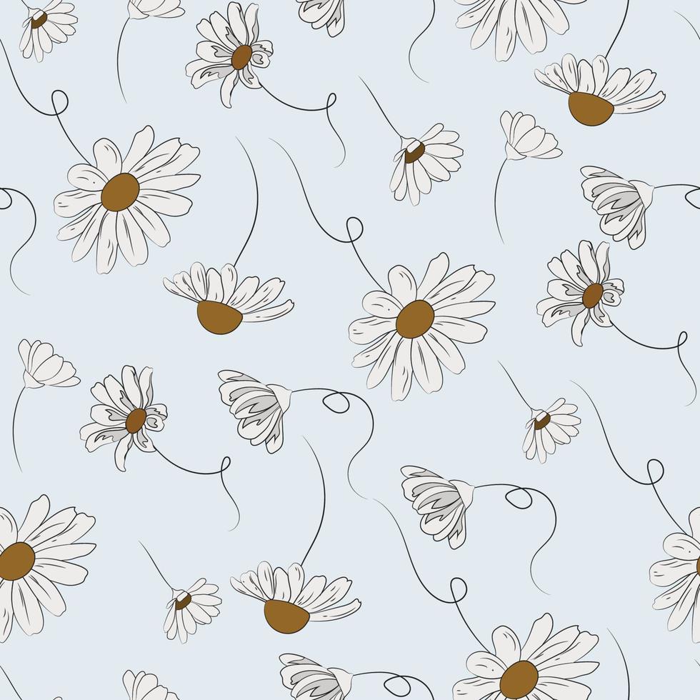 Vector simple flower seamless pattern design for textile