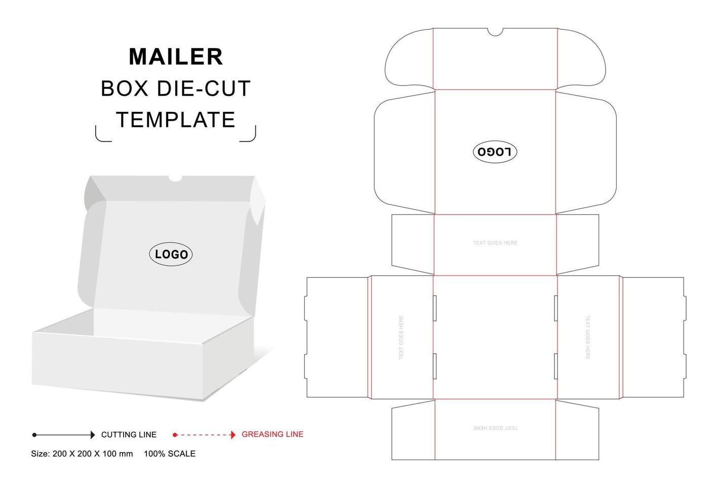Mailer box die cut template 20216361 Vector Art at Vecteezy Mailer box die cut template 20216361 Vector Art at Vecteezy