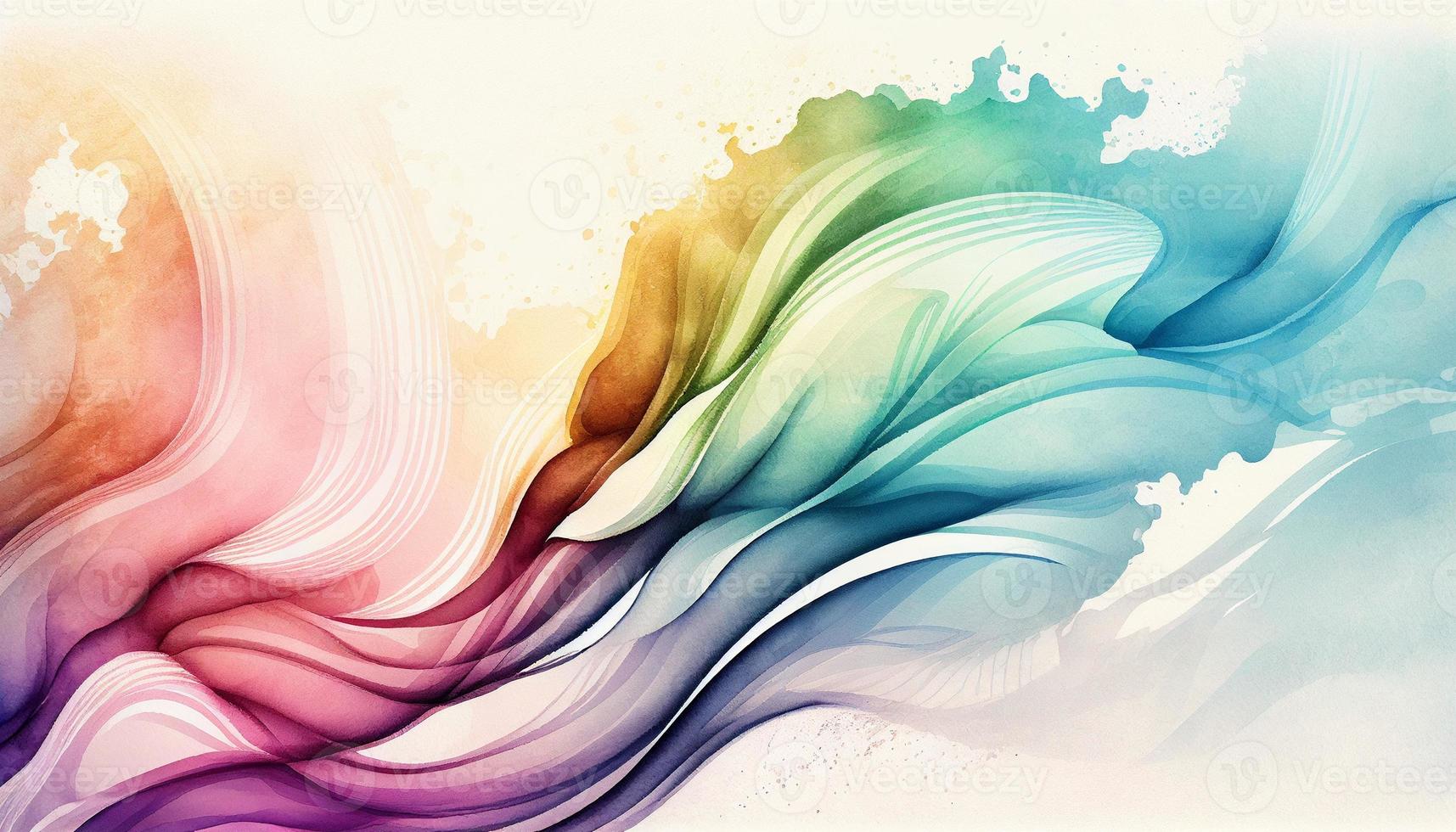 Watercolor texture waves soft colorw wavy background photo