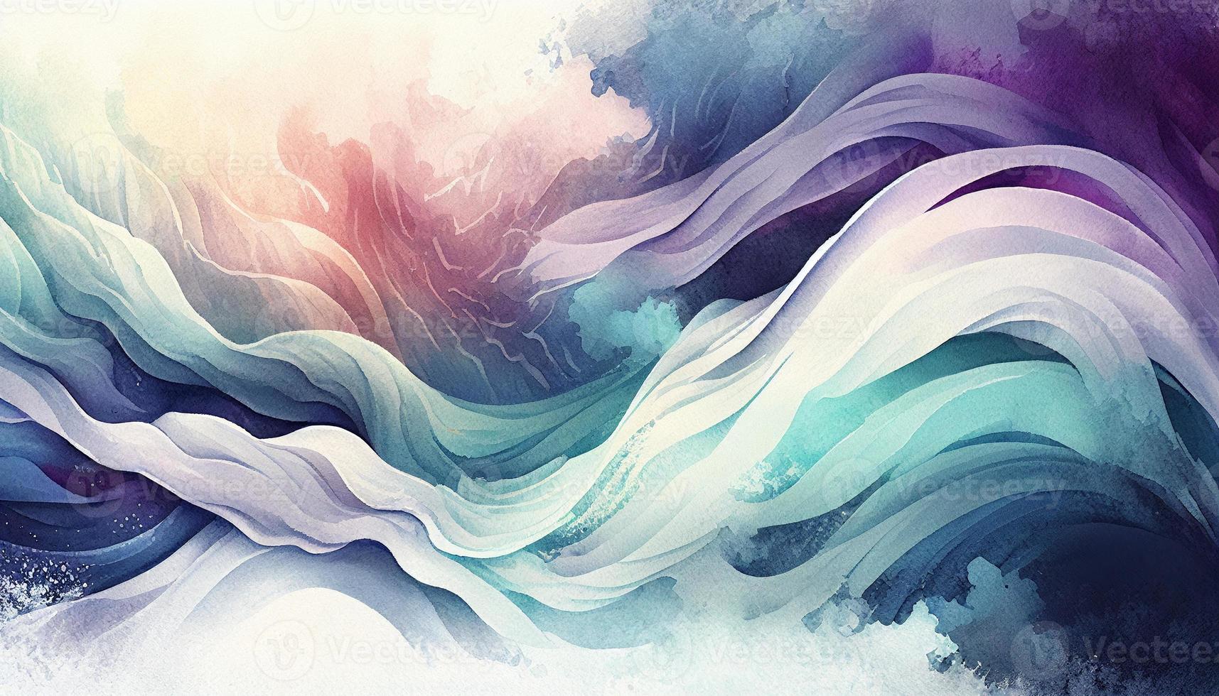 Watercolor texture waves soft colorw wavy background photo