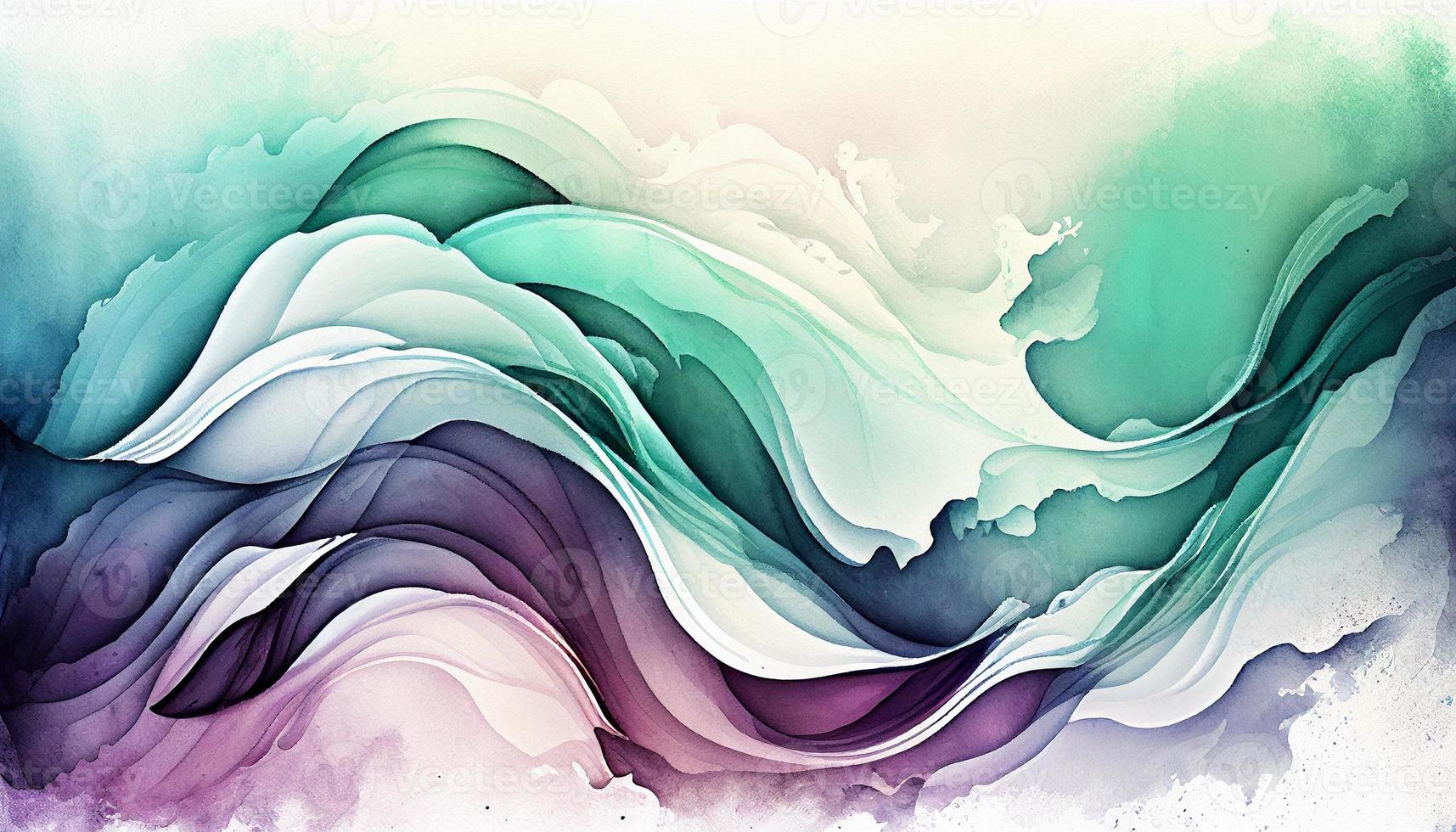 Watercolor texture waves soft colorw wavy background photo