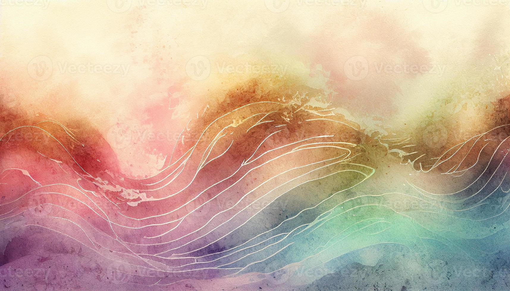 Watercolor texture waves soft colorw wavy background photo