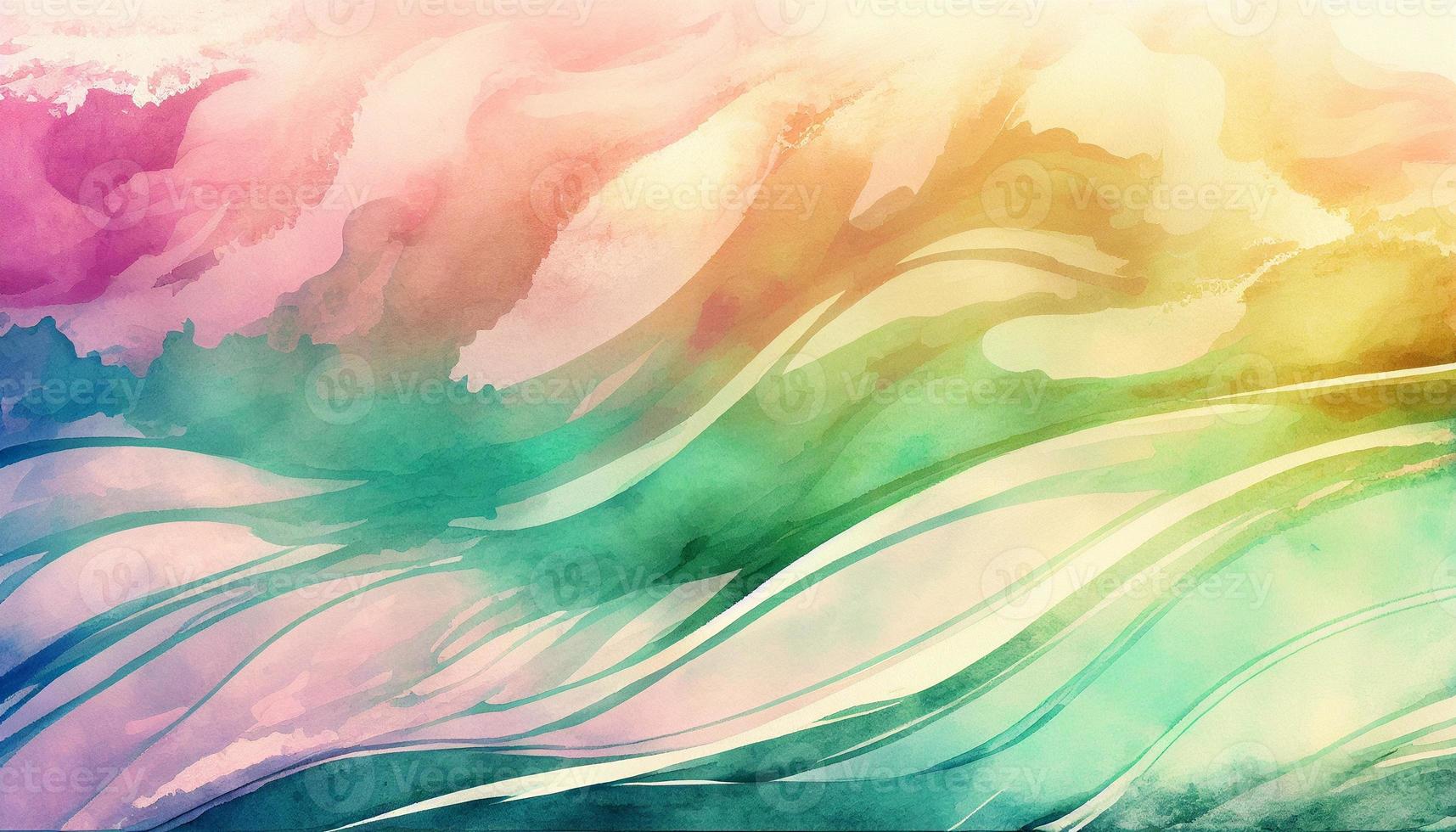 Watercolor texture waves soft colorw wavy background photo