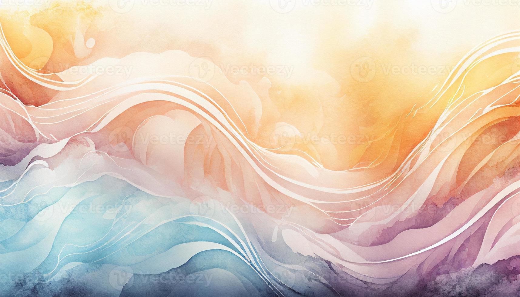 Watercolor texture waves soft colorw wavy background photo