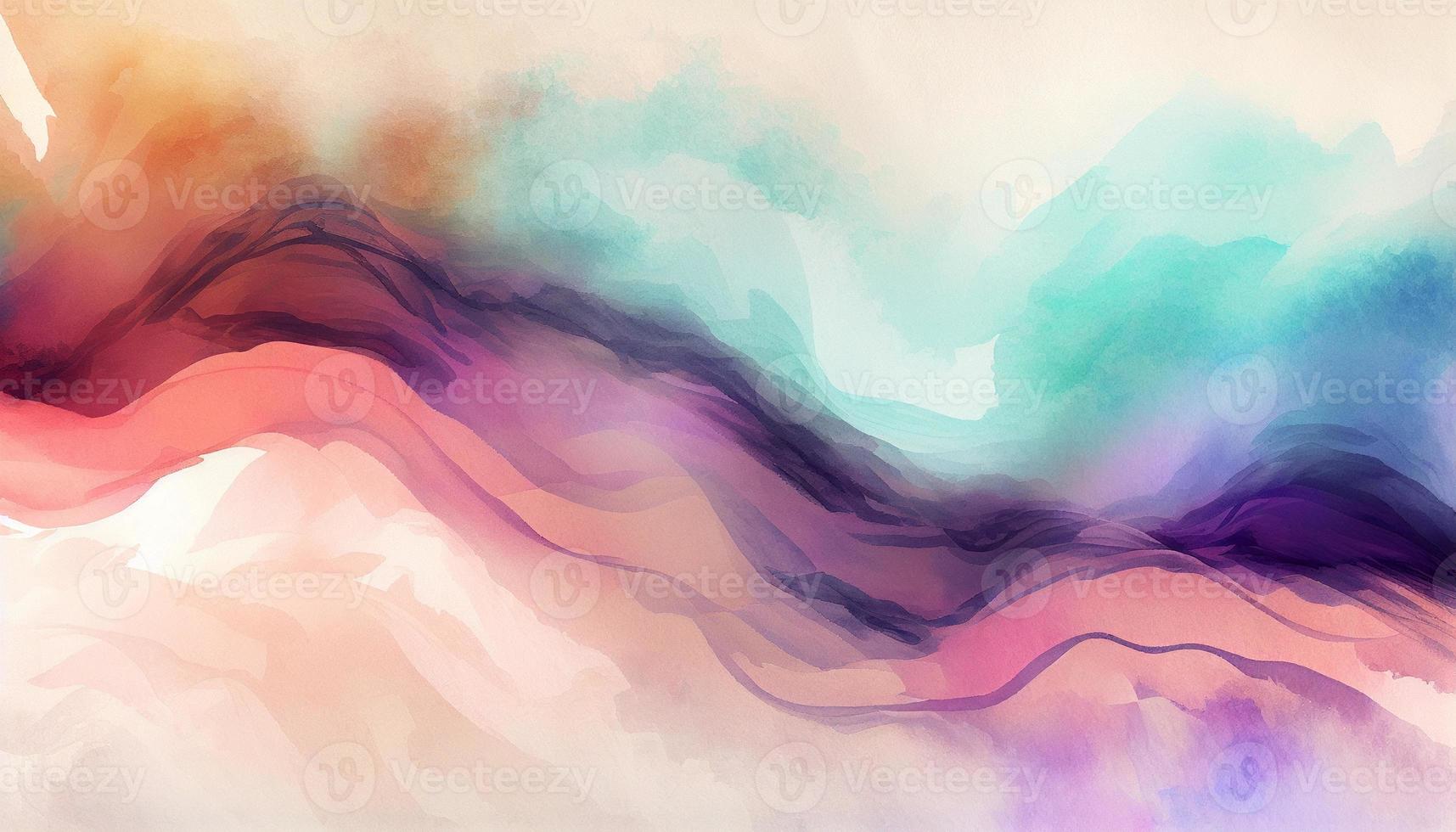 Watercolor texture waves soft colorw wavy background photo
