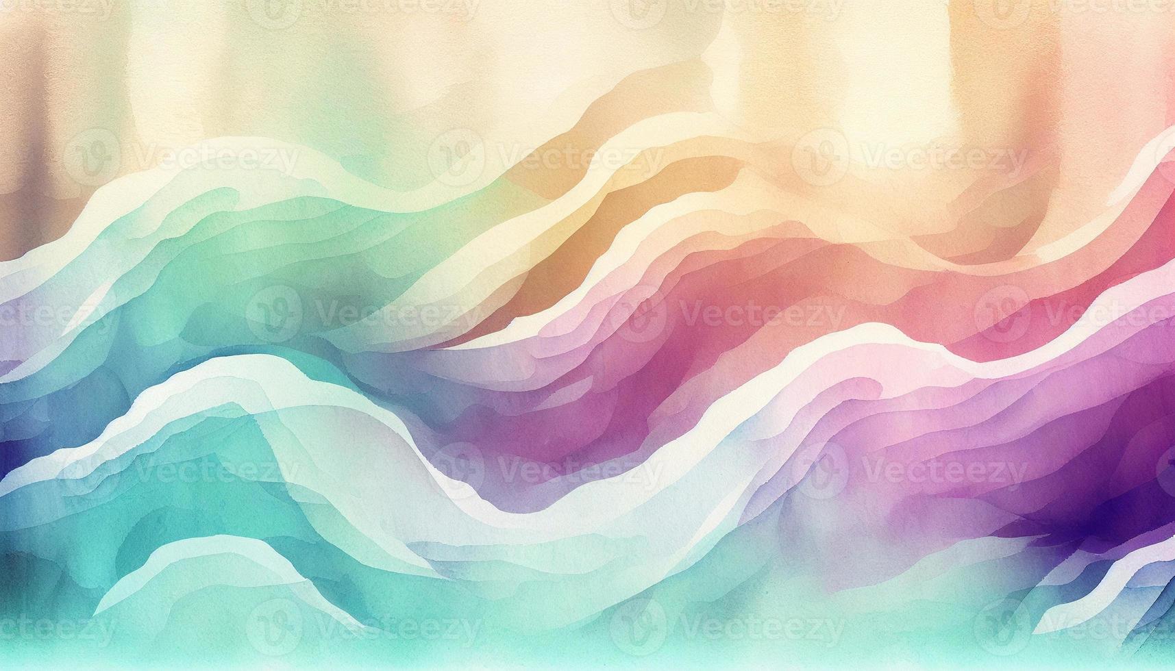 Watercolor texture waves soft colorw wavy background photo